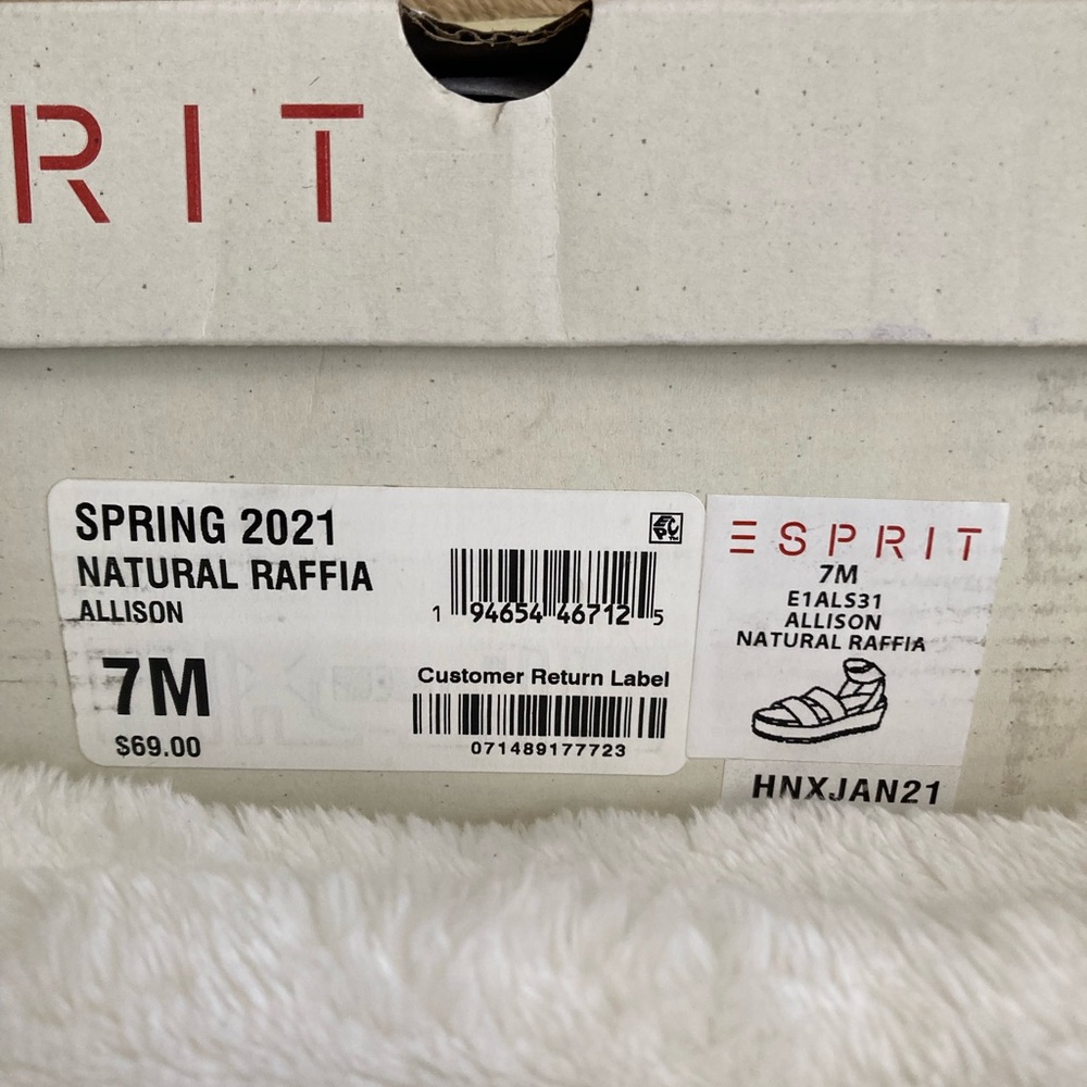 Esprit | NEW Allison Natural Raffia Platform Sandals - Picture 6 of 6